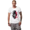Tricou Alb Barbati Imprimeu Black Cobra Design Unic Si Original Moss