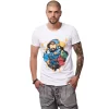 Tricou Alb Barbati Imprimeu Dj Mc Blue Design Unic Si Original Moss