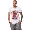 Tricou Alb Barbati Imprimeu Dj Mc Pink Design Unic Si Original Moss