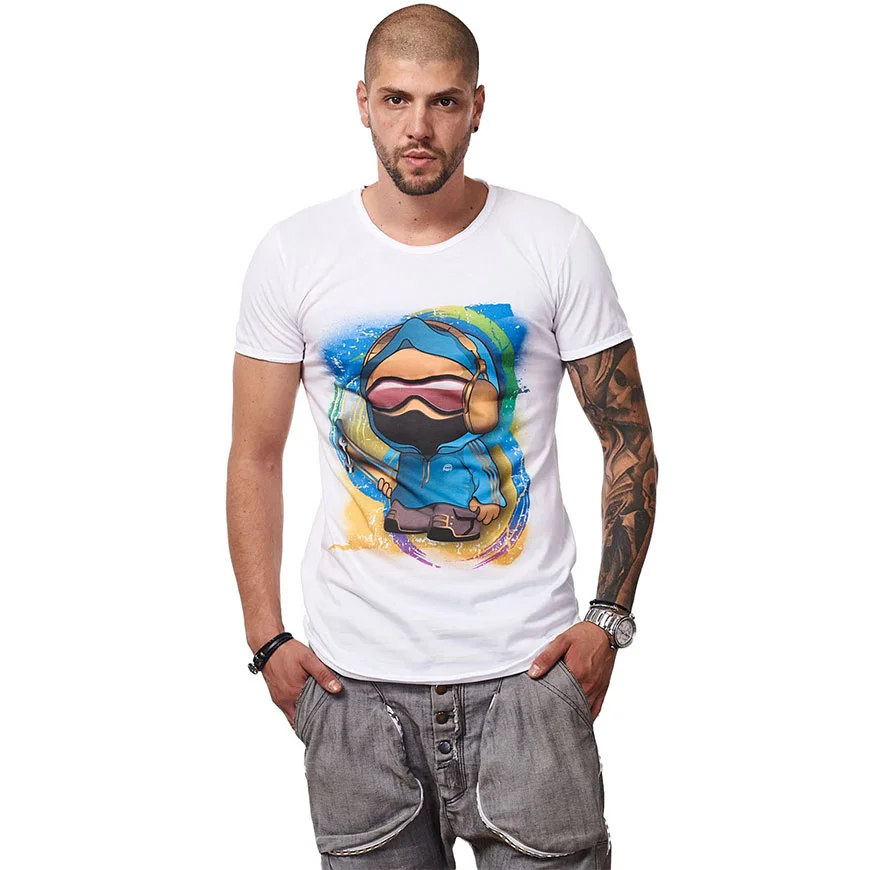 Tricou Alb Skater Boy Blue