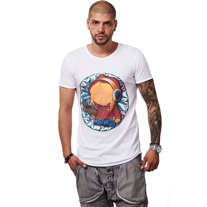 Tricou Alb Barbati Imprimeu Skater Girl Red Design Unic Si Original Moss