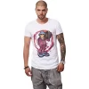 Tricou Alb Barbati Imprimeu Street Rapper Purple Design Unic Si Original Moss