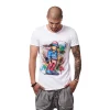 Tricou Alb Barbati Imprimeu Vinyl Guy Purple Design Unic Si Original Moss