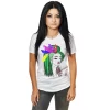 Tricou Alb Scalat 35cm Green Hair Girl With Feathers