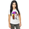 Tricou Alb Scalat 35cm Red Hair Girl With Feathers