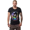 Tricou Negru Barbati Imprimeu Dj Tiny Neon Design Unic Si Original Moss