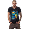 Tricou Negru Barbati Imprimeu Street Rapper Blue Design Unic Si Original Moss