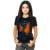Tricou Negru Femei Stylish Girl In Orange Design Unic Si Original Moss