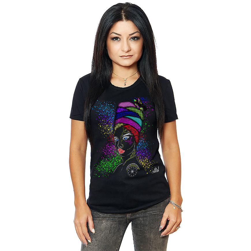 Tricou Negru Femei Tattoooed Face